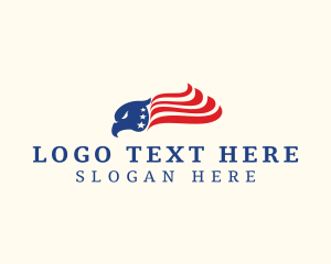 Veteran - Patriotic Eagle Flag logo design