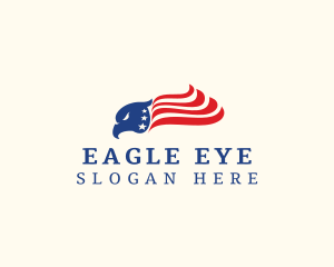 Patriotic Eagle Flag logo design