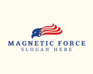 Patriotic Eagle Flag logo design