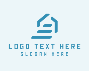 Portable - Blue Home Staircase logo design