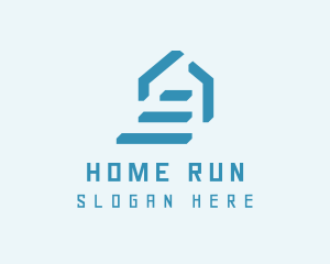 Blue Home Staircase logo design