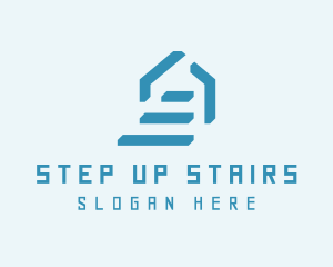 Staircase - Blue Home Staircase logo design