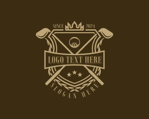 Fencing Mask - Crown Golf Tournament logo design