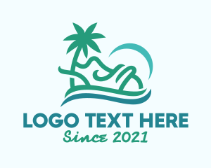 Athletic Gear - Tropical Beach Shoes logo design