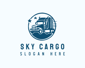 Trailer Truck Cargo Transport logo design