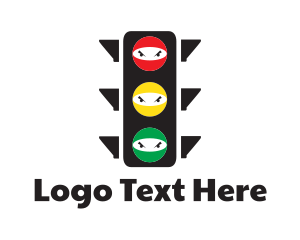 Road Safety - Traffic Light Ninja logo design