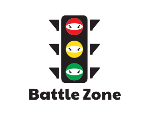 Fighting - Traffic Light Ninja logo design