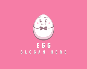 Happy Bow Tie Egg logo design