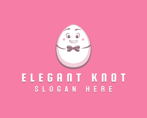 Happy Bow Tie Egg logo design