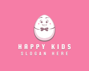 Happy Bow Tie Egg logo design