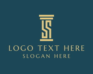 Property Developer - Law Firm Pillar Letter S logo design