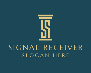 Law Firm Pillar Letter S logo design