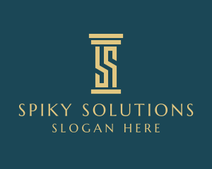 Law Firm Pillar Letter S logo design