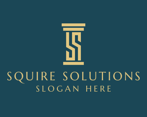 Law Firm Pillar Letter S logo design