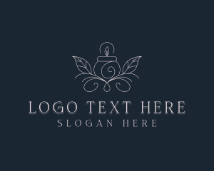 Decor - Candle Leaf Decoration logo design