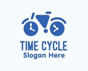 Geometric Time Bike logo design