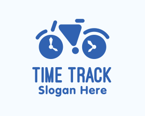 Geometric Time Bike logo design