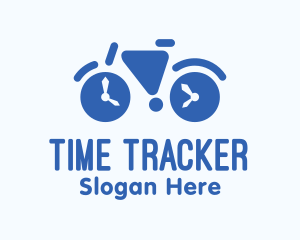 Geometric Time Bike logo design