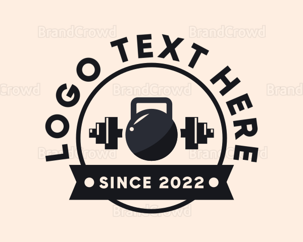 Kettlebell Barbell Gym Logo