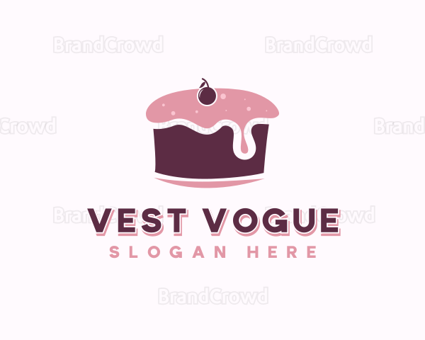 Cherry Dessert Cake Logo