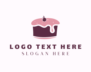 Cherry Dessert Cake Logo