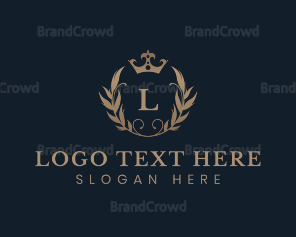 Crown Ornate Wreath Logo