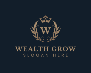 Crown Ornate Wreath logo design