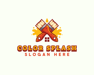 Paint Brush Splash logo design