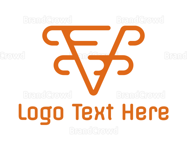 Modern Orange V Logo