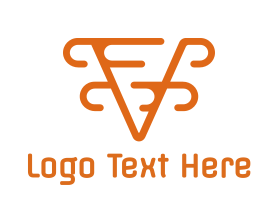 Modern - Modern Orange V logo design