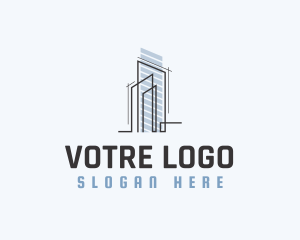 Skyscraper Building Infrastructure Logo