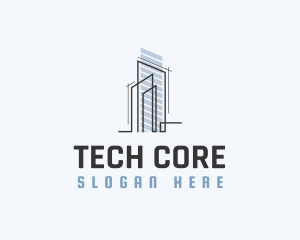 Infrastructure - Skyscraper Building Infrastructure logo design