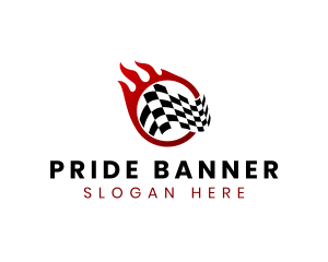 Fire Racing Flag logo design