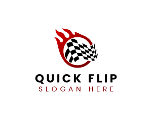 Fire Racing Flag logo design