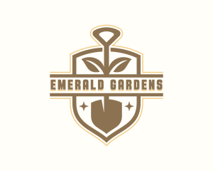 Landscaping Shovel Lawn logo design