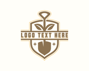 Leaf - Landscaping Shovel Lawn logo design
