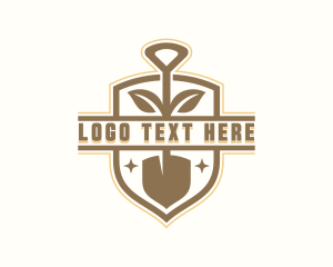 Landscaping Shovel Lawn Logo