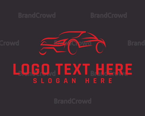 Red Sports Car Garage Logo