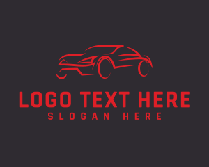 Car Race - Red Sports Car Garage logo design