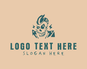 Singer - Mohawk Skull Musician logo design