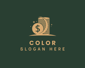 Golden - Coin Dollar Accounting logo design