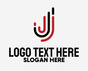 Connection - Monoline Letter J logo design