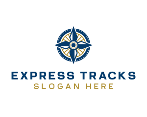 Tracking Route Compass logo design