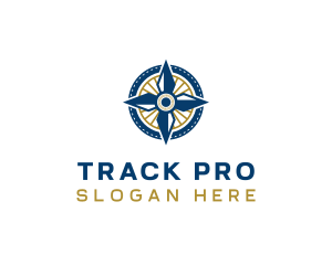 Tracking Route Compass logo design