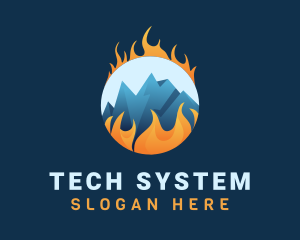 Fire - Hot & Cold Mountain logo design