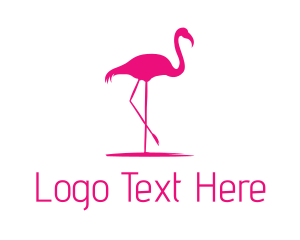 Pink - Pink Flamingo Silhouette logo design