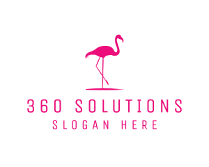 Pink Flamingo Silhouette logo design