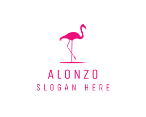 Pink Flamingo Silhouette logo design