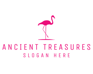 Pink Flamingo Silhouette logo design