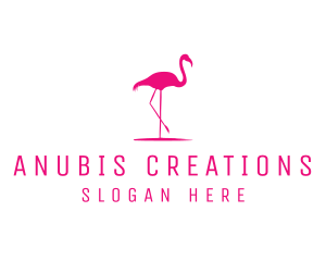 Pink Flamingo Silhouette logo design